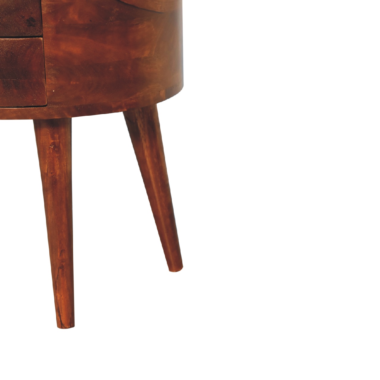 Solid Mango Wood Chestnut Finished 2 Drawer Odyssey Bedside - Image 7