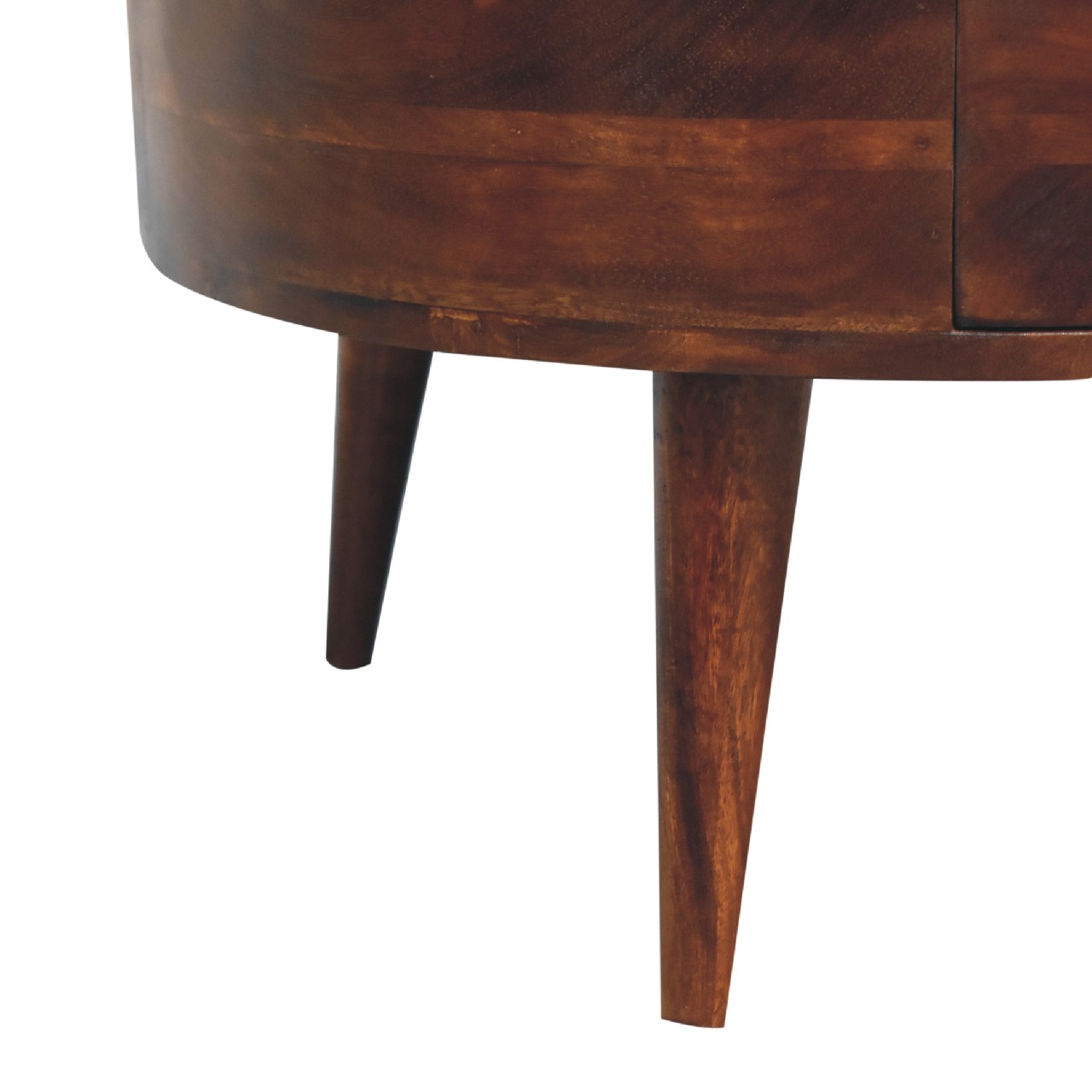 Solid Mango Wood Chestnut Finished 2 Drawer Odyssey Round Coffee Table - Image 8