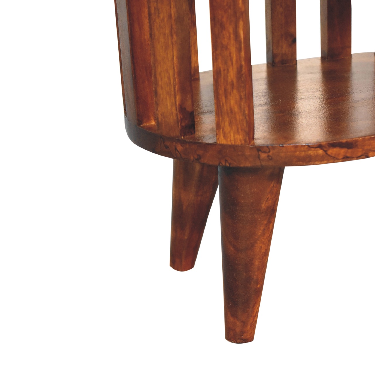 Solid Mango Wood Chestnut Finished Japanese Style Ariella 2 Shelf Bedside - Image 7