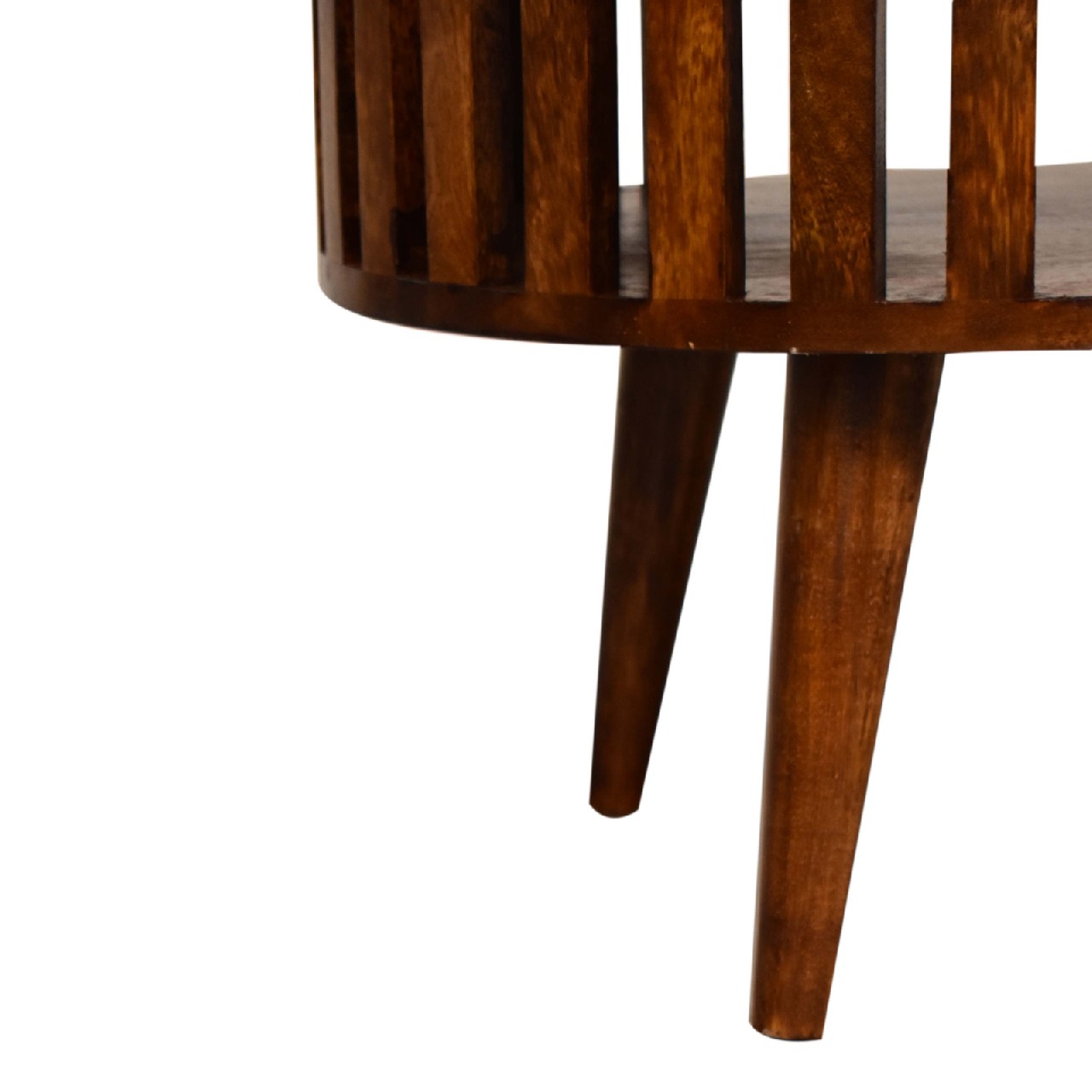 Solid Mango Wood Chestnut Finished Japanese Style Open Ariella Coffee Table - Image 7