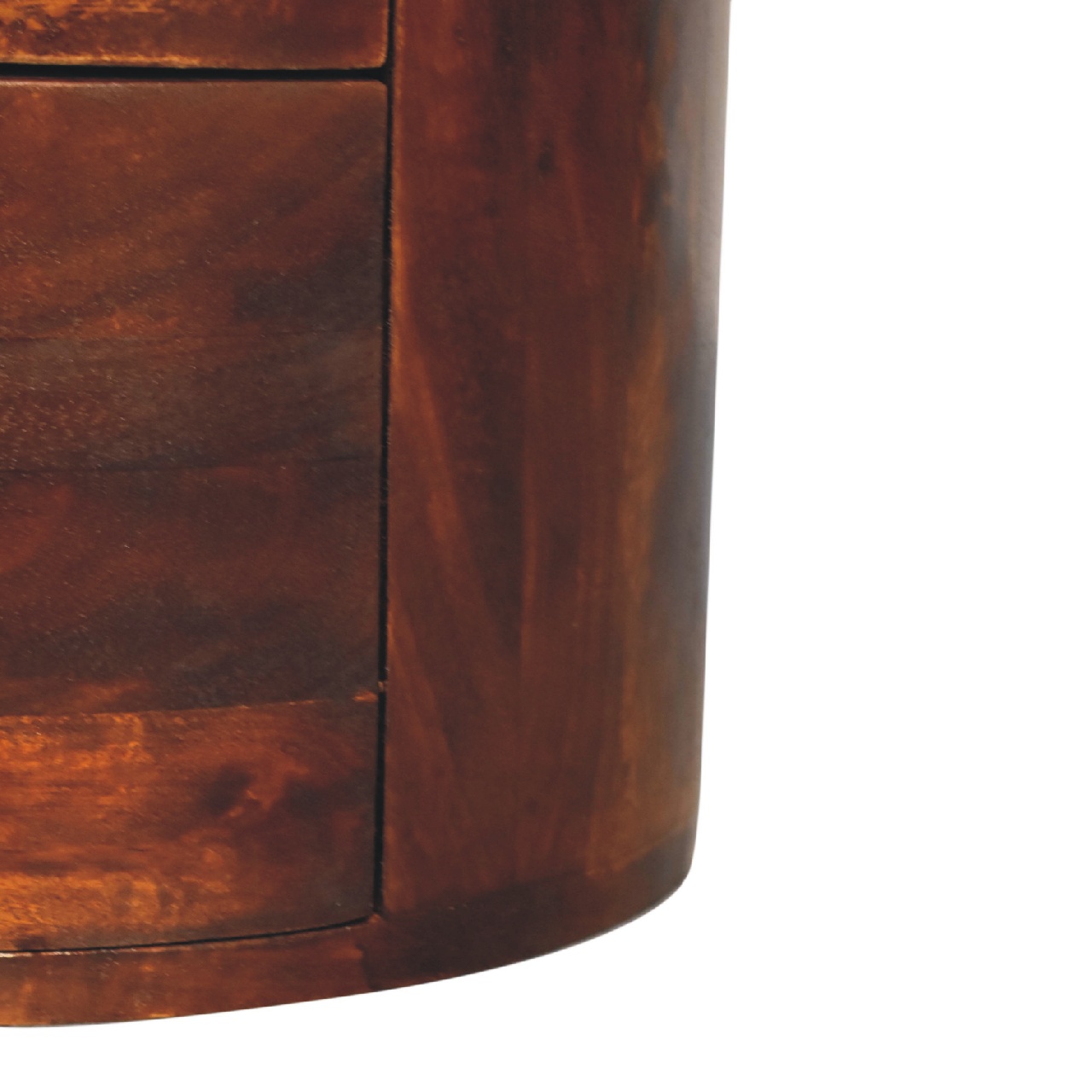 Solid Mango Wood Chestnut Finished 3 Drawer Drum Chest - Image 7
