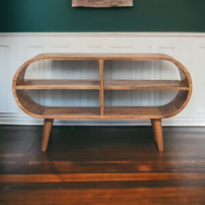 Solid Mango Wood Oak Finished Moda Open Media Unit