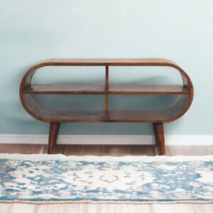 Solid Mango Wood Chestnut Finished Moda Open Media Unit