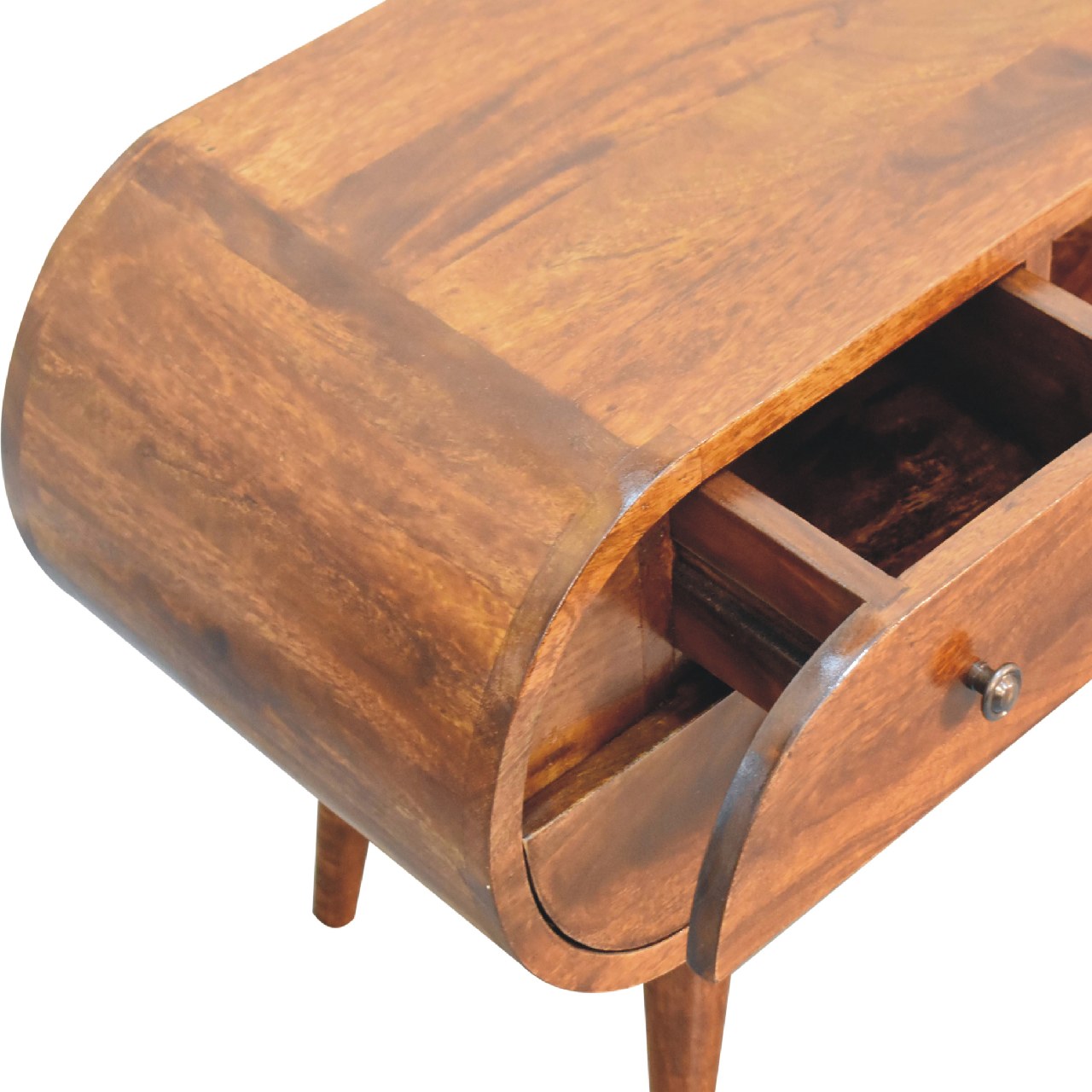 Solid Mango Wood Solid Chestnut Finished Mango Wood 4 Drawer 2 Slot Media Unit - Image 6