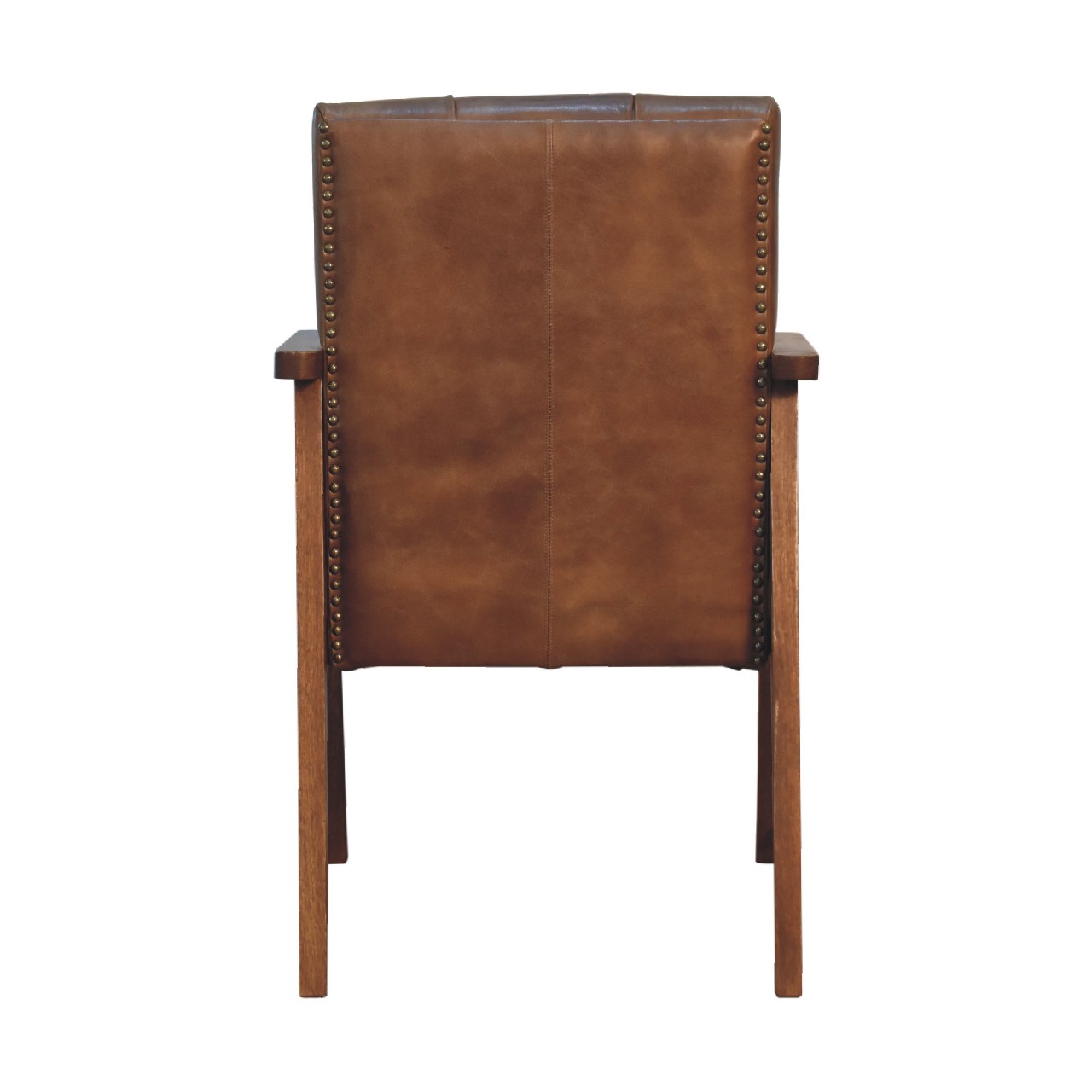Solid Mango Wood California Finished Olive Green Buffalo Leather Chair - Image 9