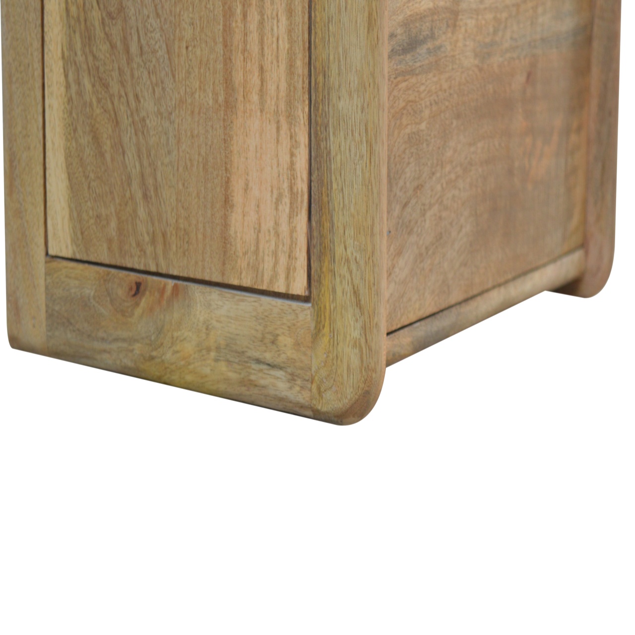 Solid Mango Wood Oak Finished 2 Drawer Gallery Back Bedside - Image 5