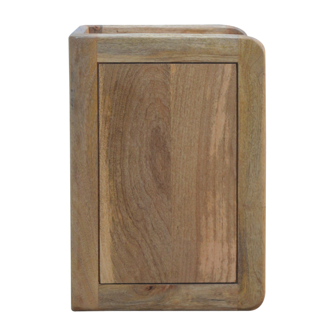Solid Mango Wood Oak Finished 2 Drawer Gallery Back Bedside - Image 8