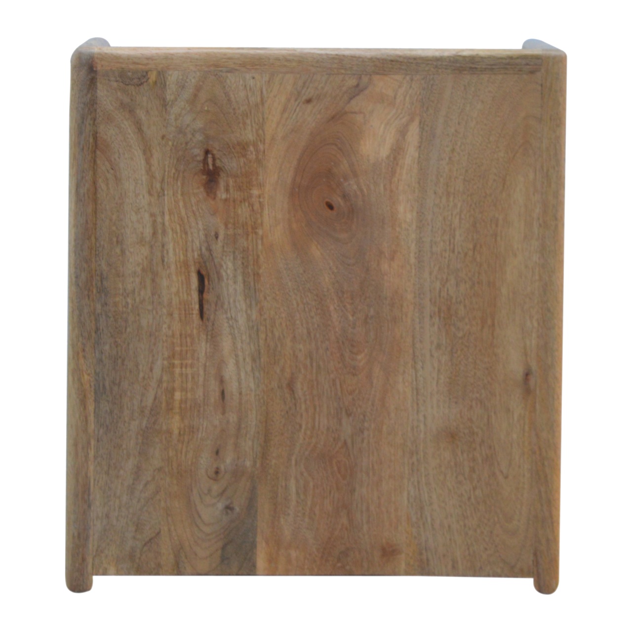 Solid Mango Wood Oak Finished 2 Drawer Gallery Back Bedside - Image 9
