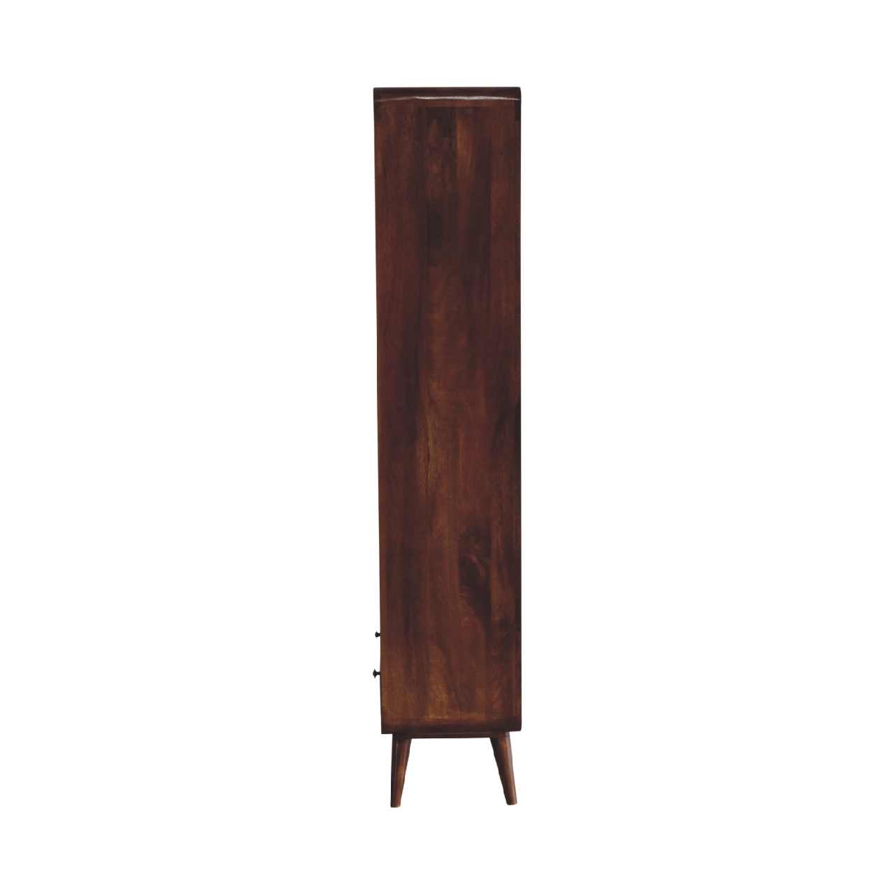 Solid Mango Wood Chestnut Finished 4 Shelf Curved Bookcase - Image 8