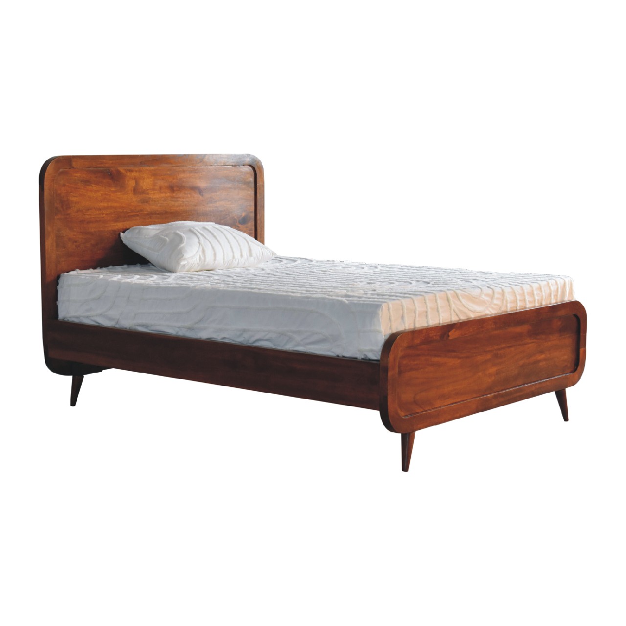Solid Mango Wood Chestnut Finished 145cm Double Bed - Image 10