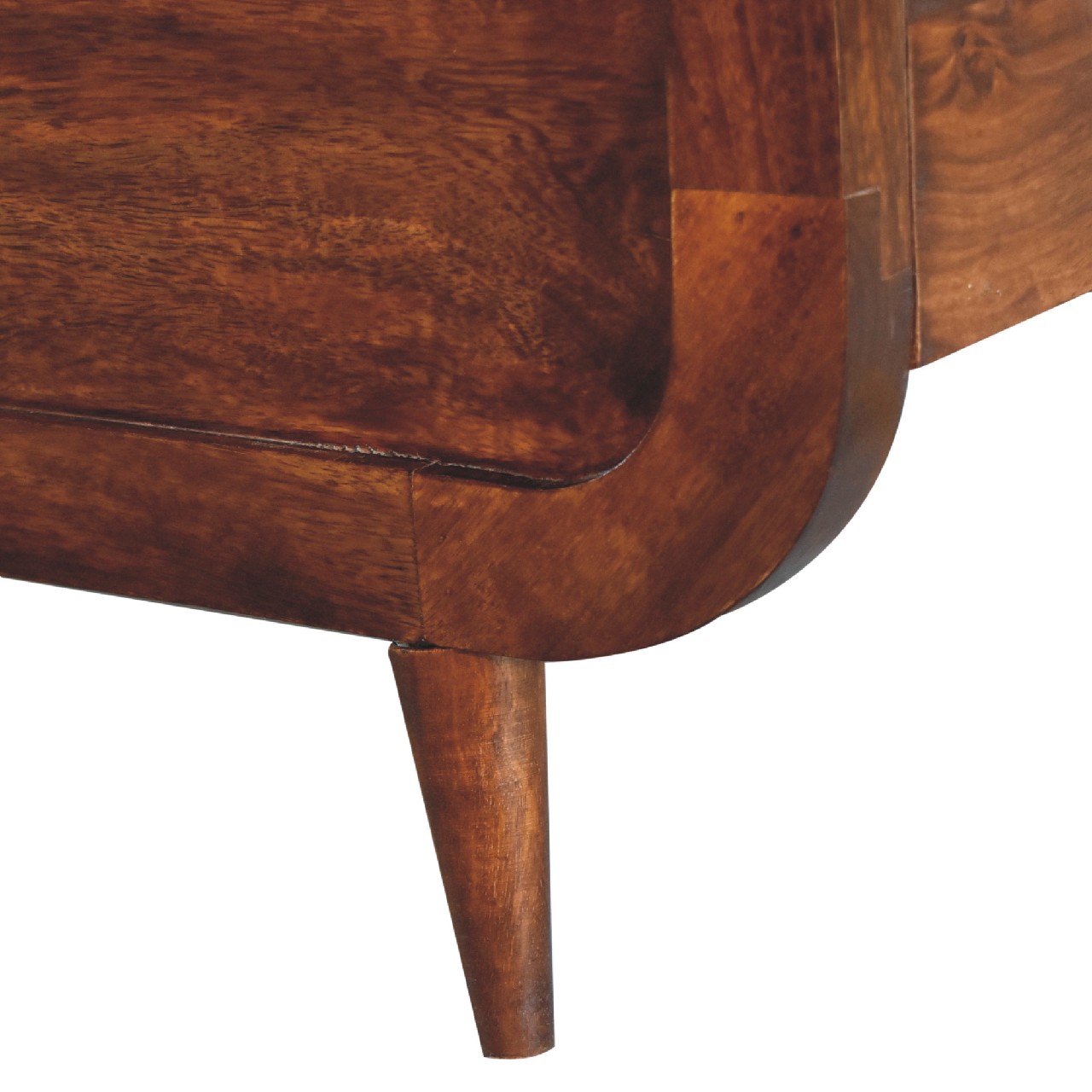 Solid Mango Wood Chestnut Finished 145cm Double Bed - Image 7