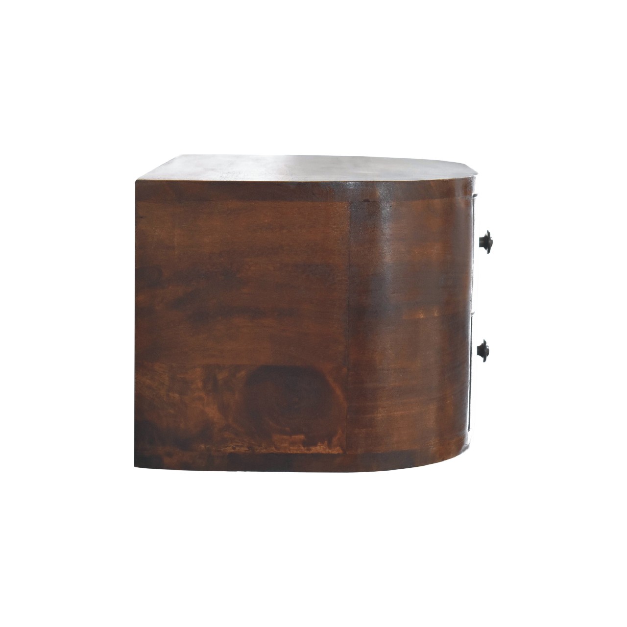 Solid Mango Wood Chestnut Finished 2 Drawer Lunar Floating Bedside - Image 7