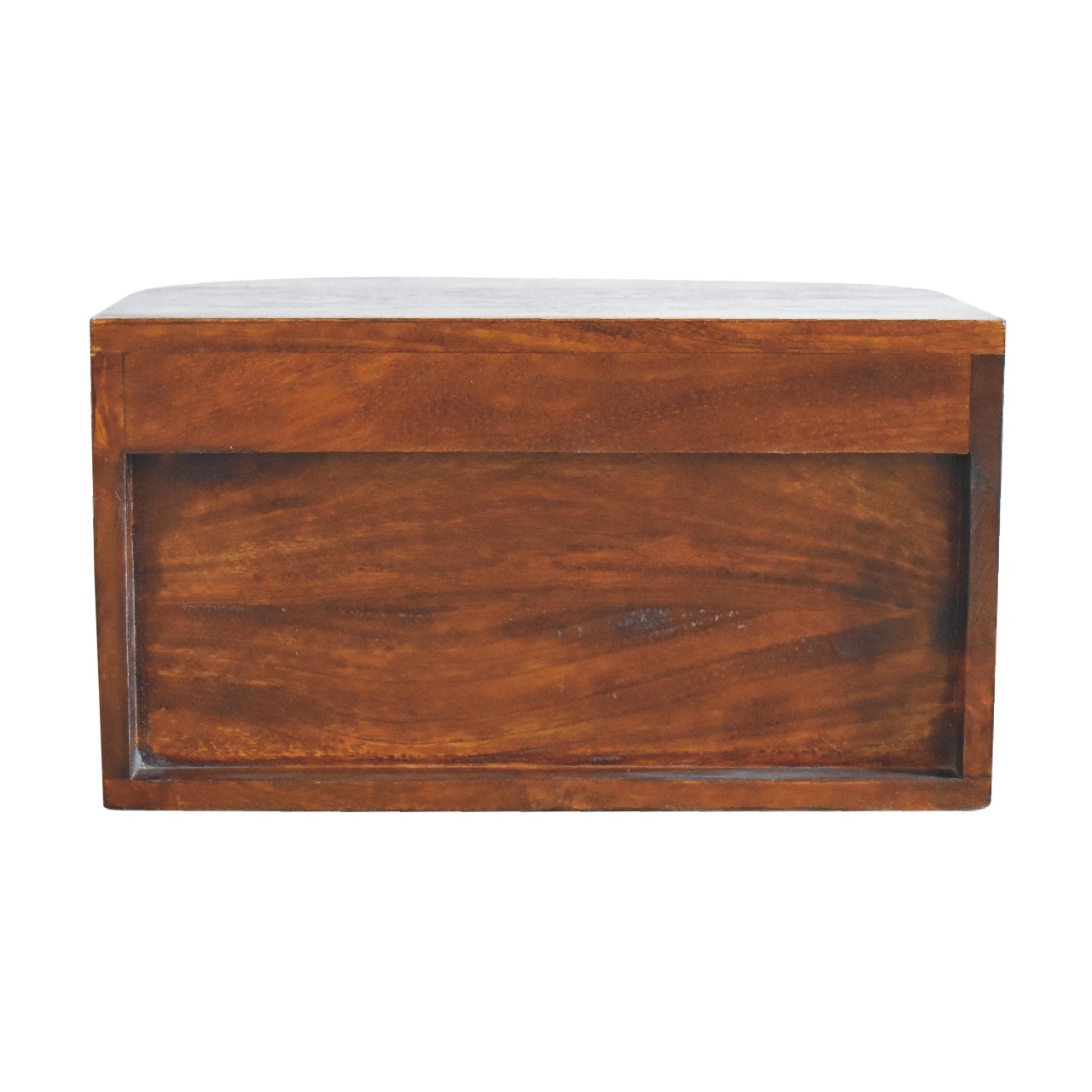 Solid Mango Wood Chestnut Finished 2 Drawer Lunar Floating Bedside - Image 8