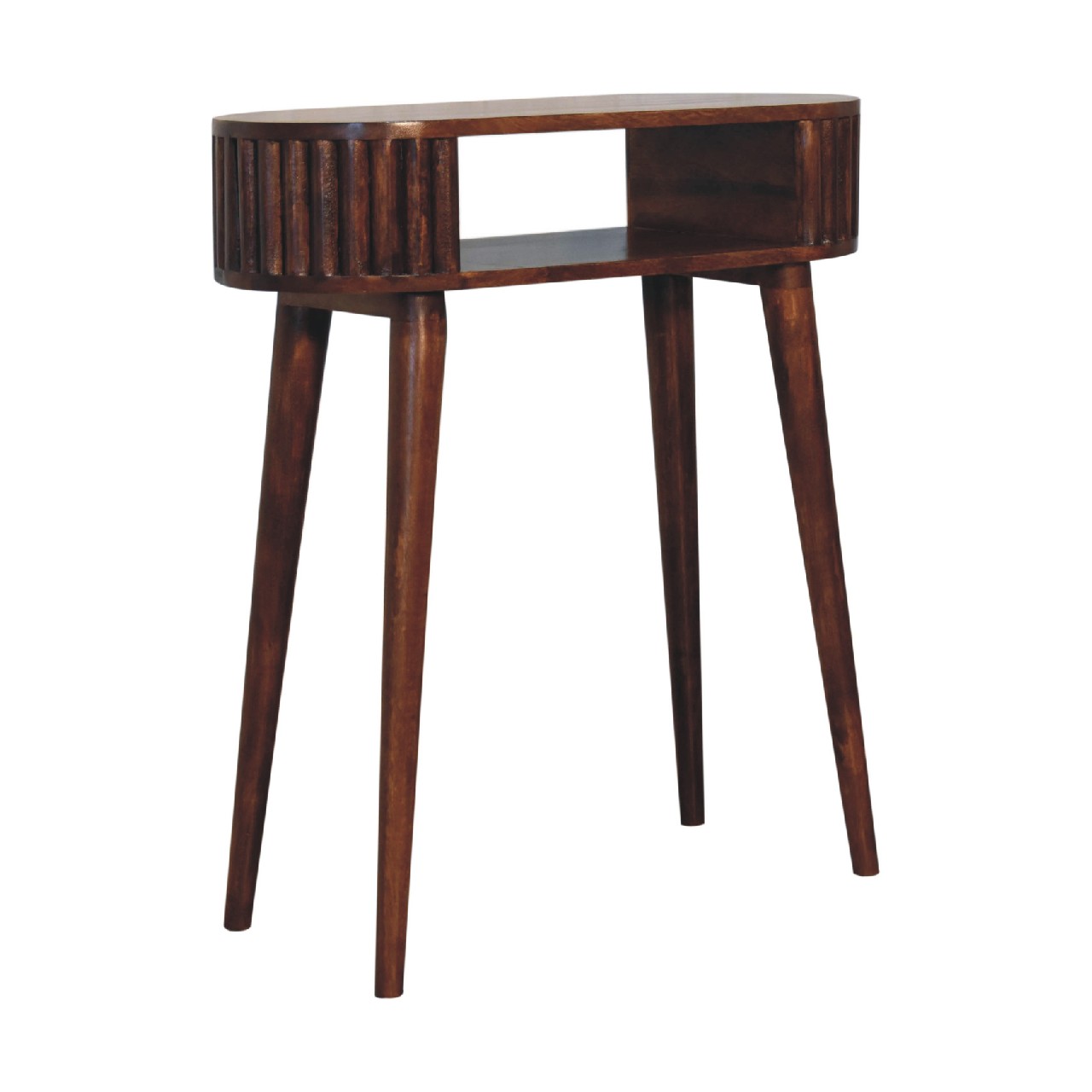 Solid Mango Wood Striped Chestnut Finished Writing Desk - Image 2