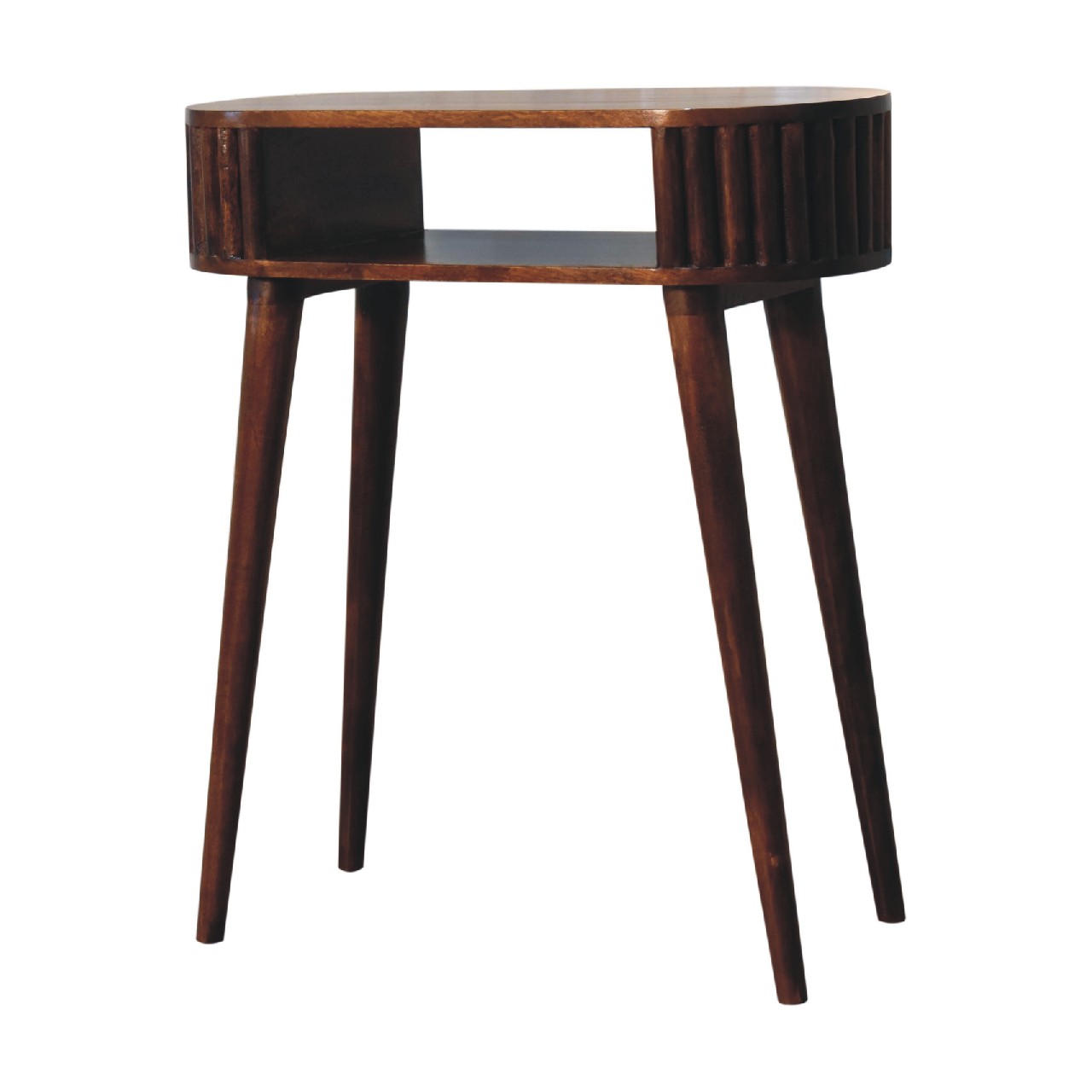 Solid Mango Wood Striped Chestnut Finished Writing Desk - Image 3