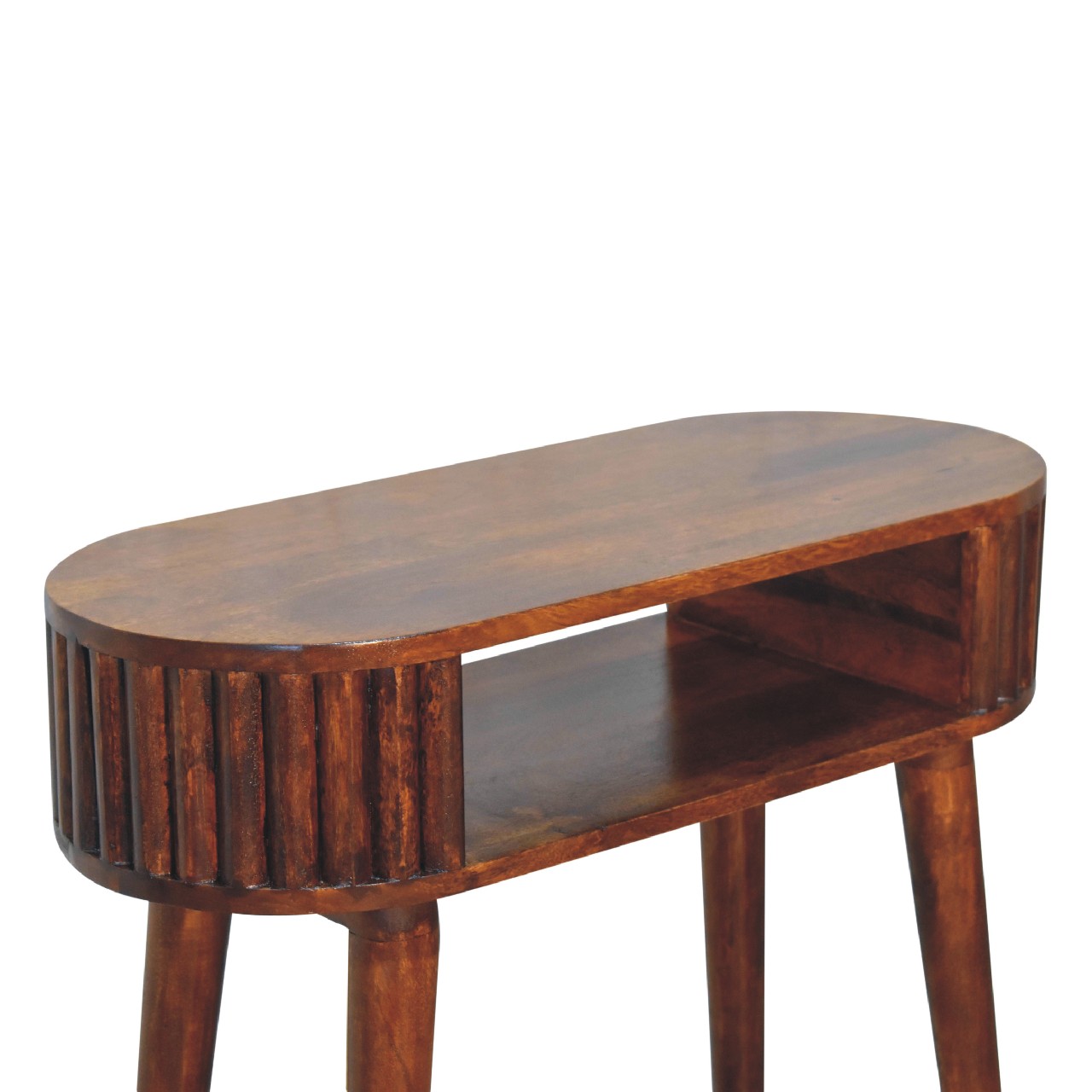 Solid Mango Wood Striped Chestnut Finished Writing Desk - Image 5