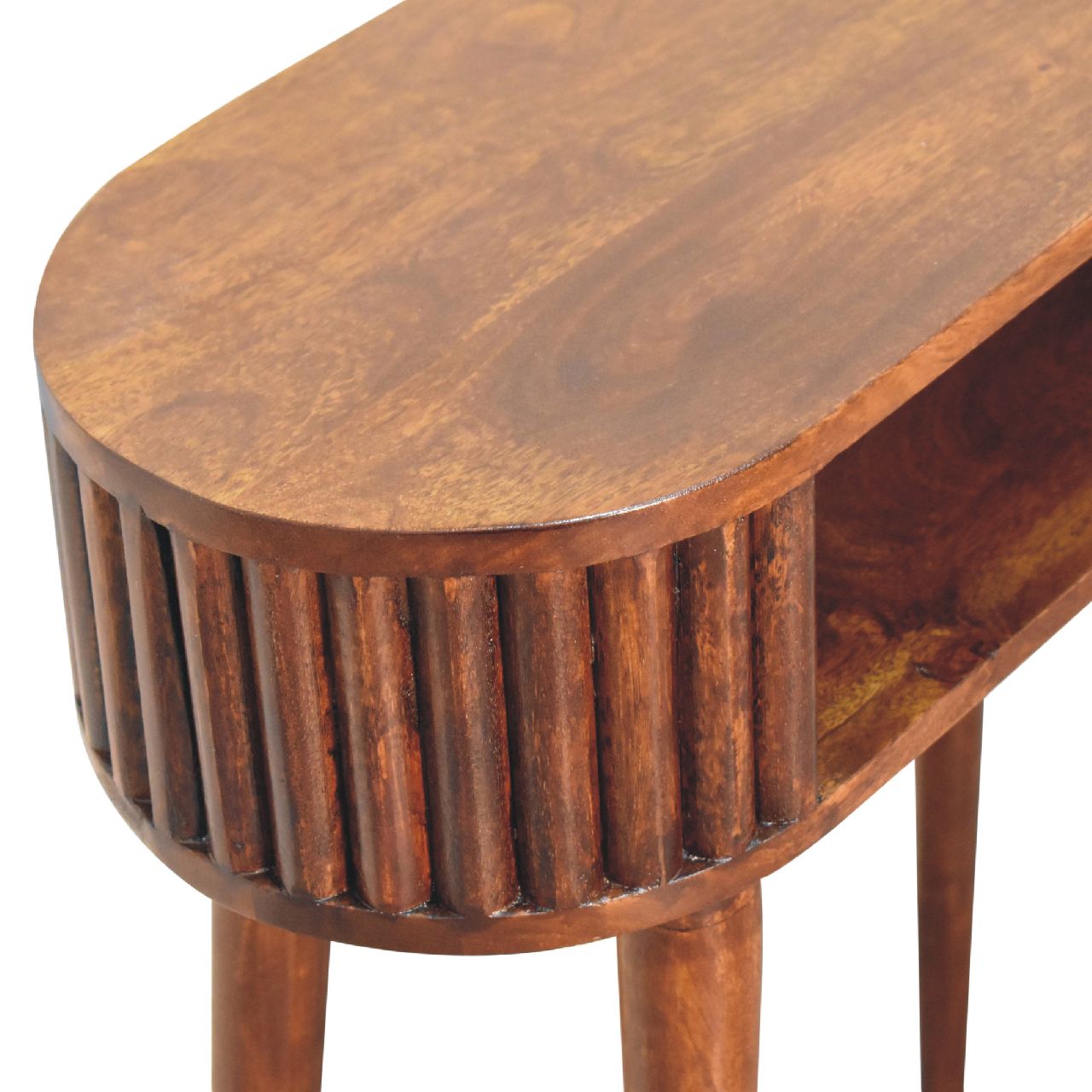 Solid Mango Wood Striped Chestnut Finished Writing Desk - Image 6