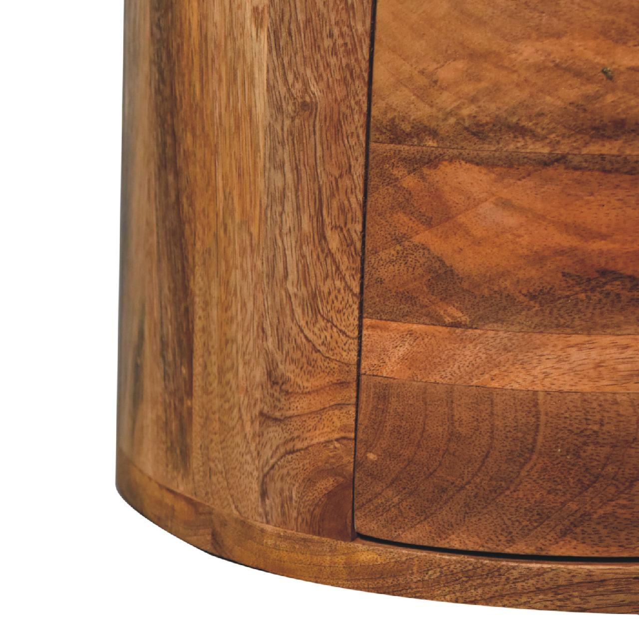 Solid Mango Wood Oak Finished 3 Drawer Drum Chest - Image 7