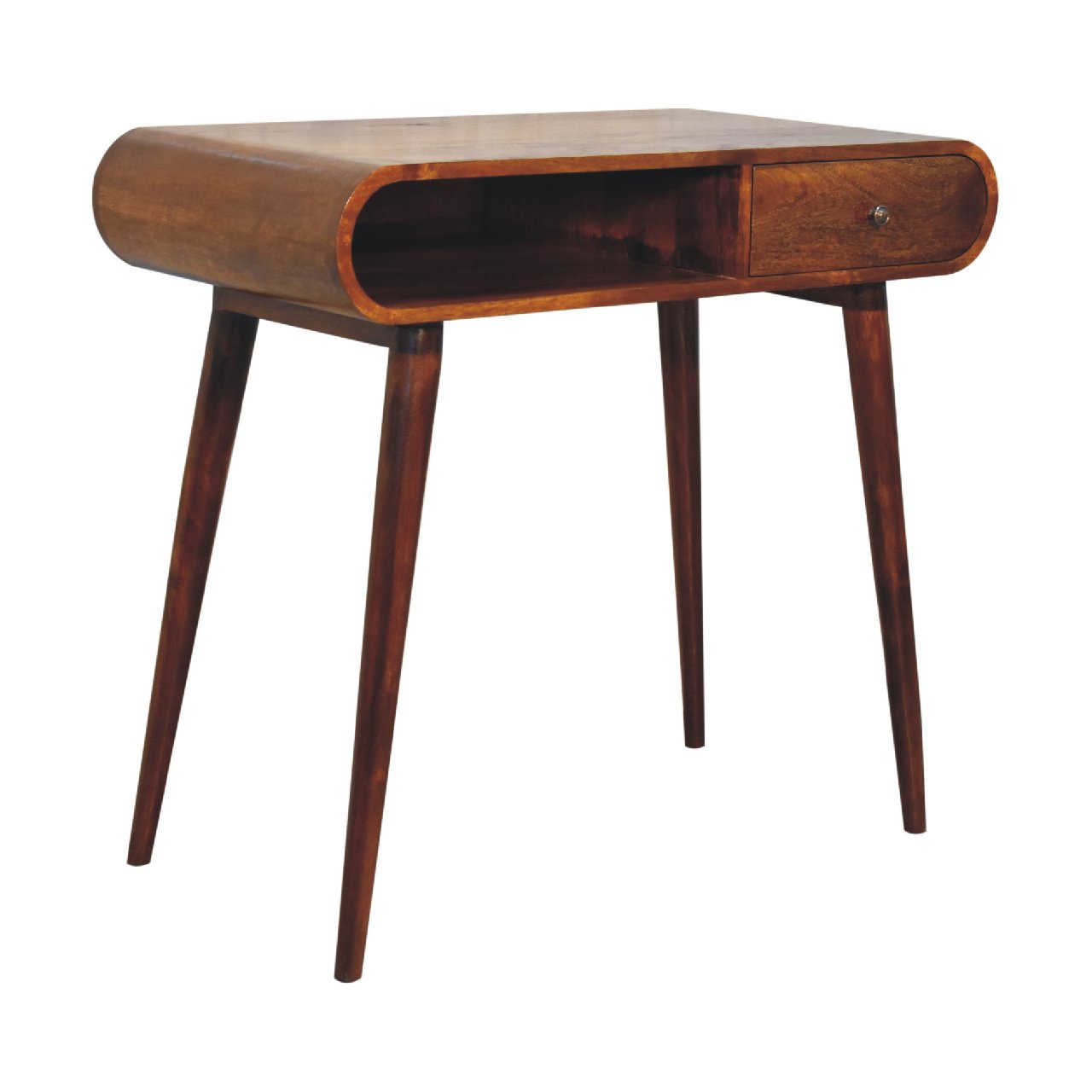 Solid Mango Wood Chestnut Finished 1 Drawer 1 Slot London Console Table - Image 2