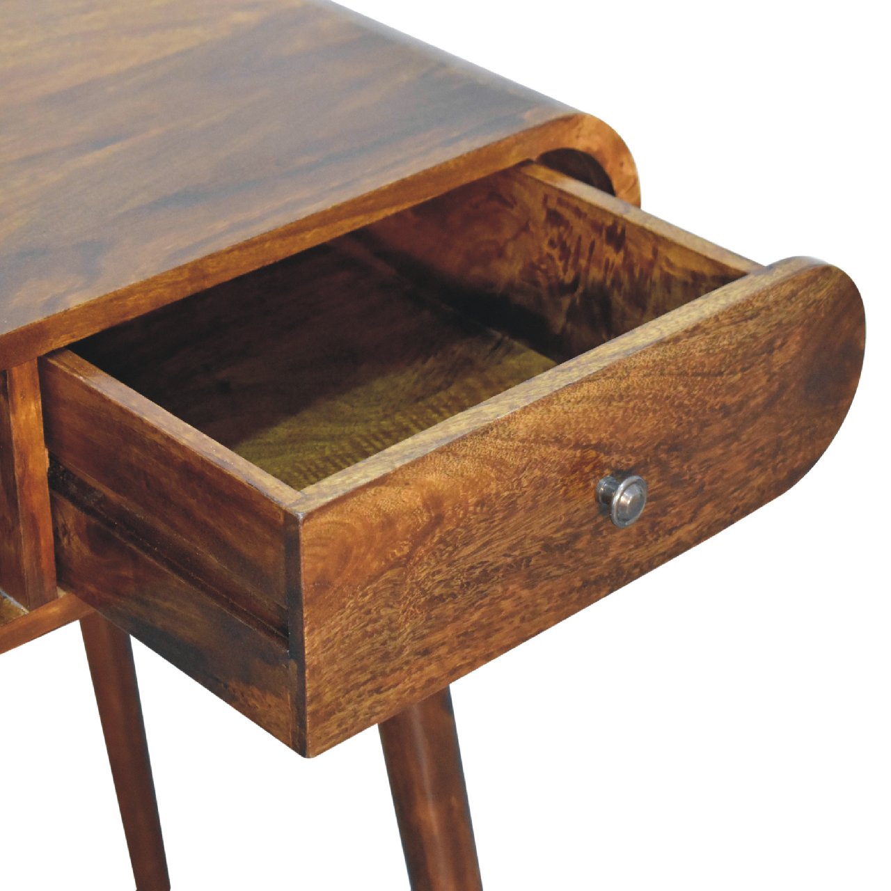 Solid Mango Wood Chestnut Finished 1 Drawer 1 Slot London Console Table - Image 6