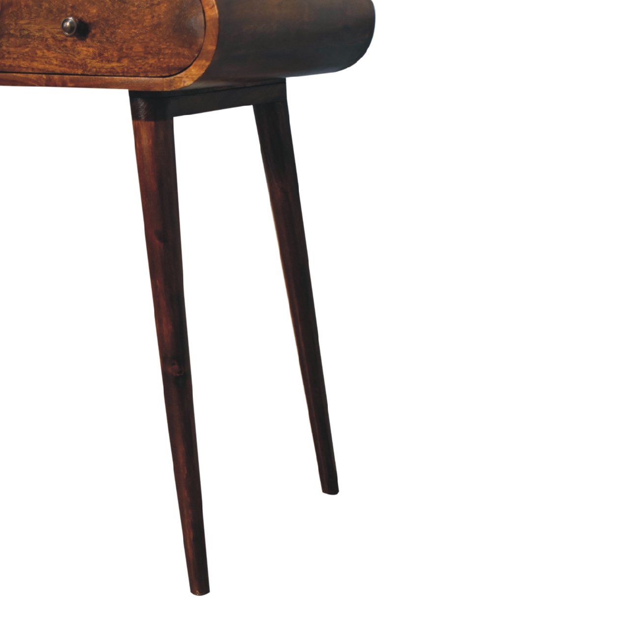 Solid Mango Wood Chestnut Finished 1 Drawer 1 Slot London Console Table - Image 7