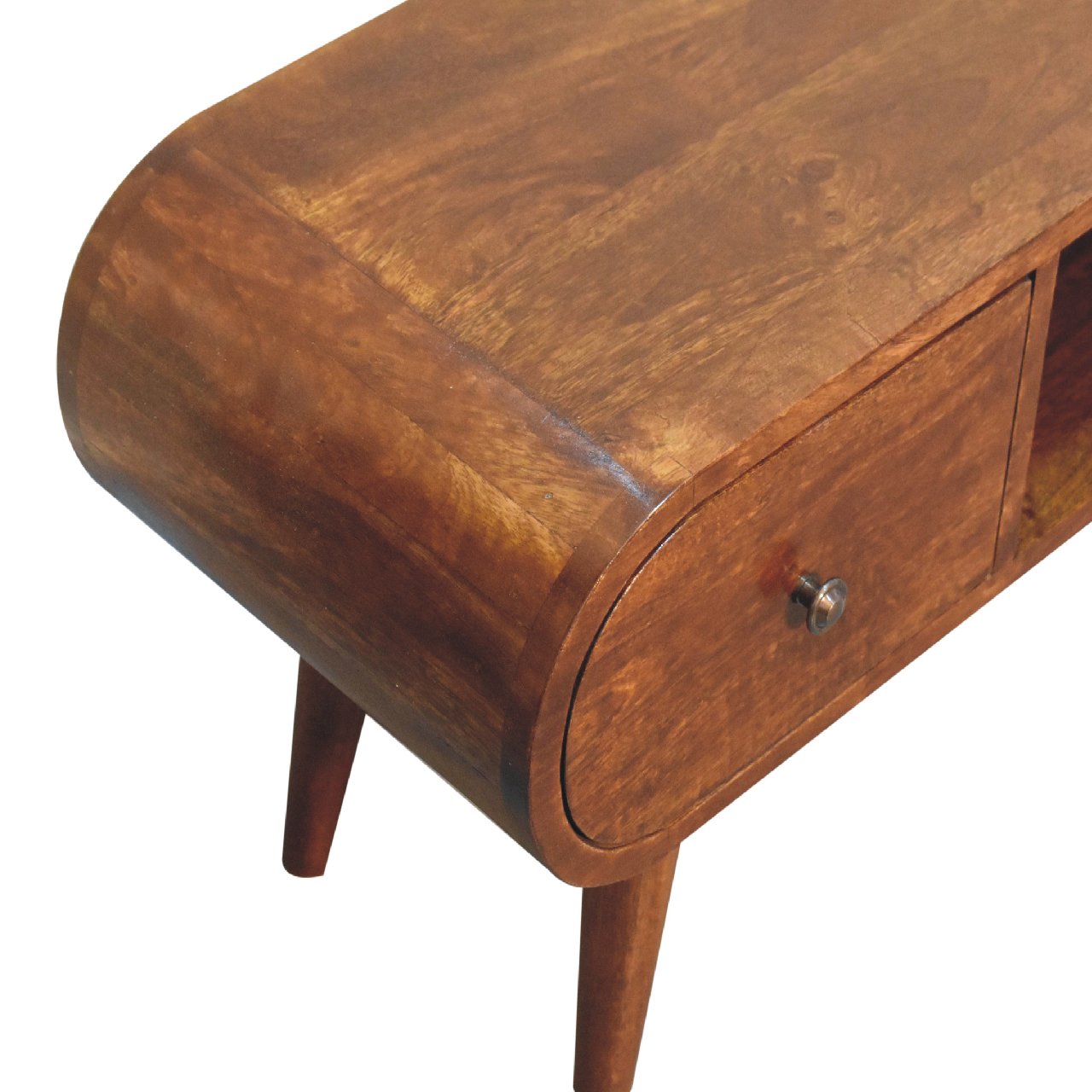 Solid Mango Wood Chestnut Finished Mango Wood 2 Drawer Media/Television Unit - Image 5