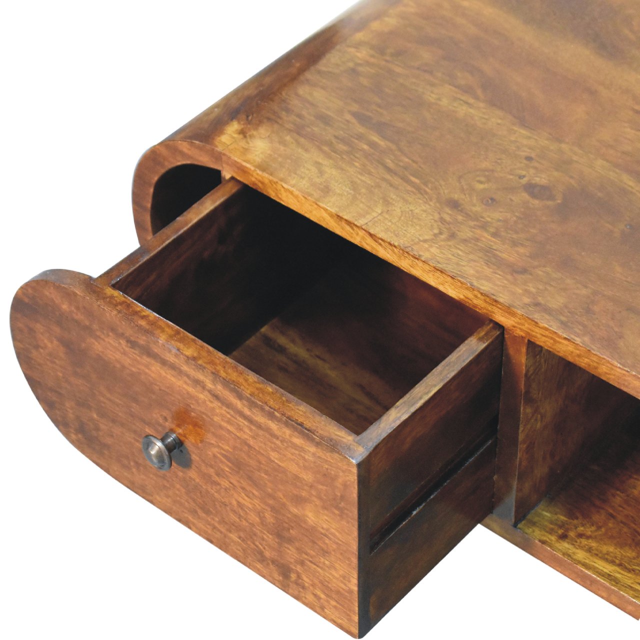 Solid Mango Wood Chestnut Finished Mango Wood 2 Drawer Media/Television Unit - Image 6
