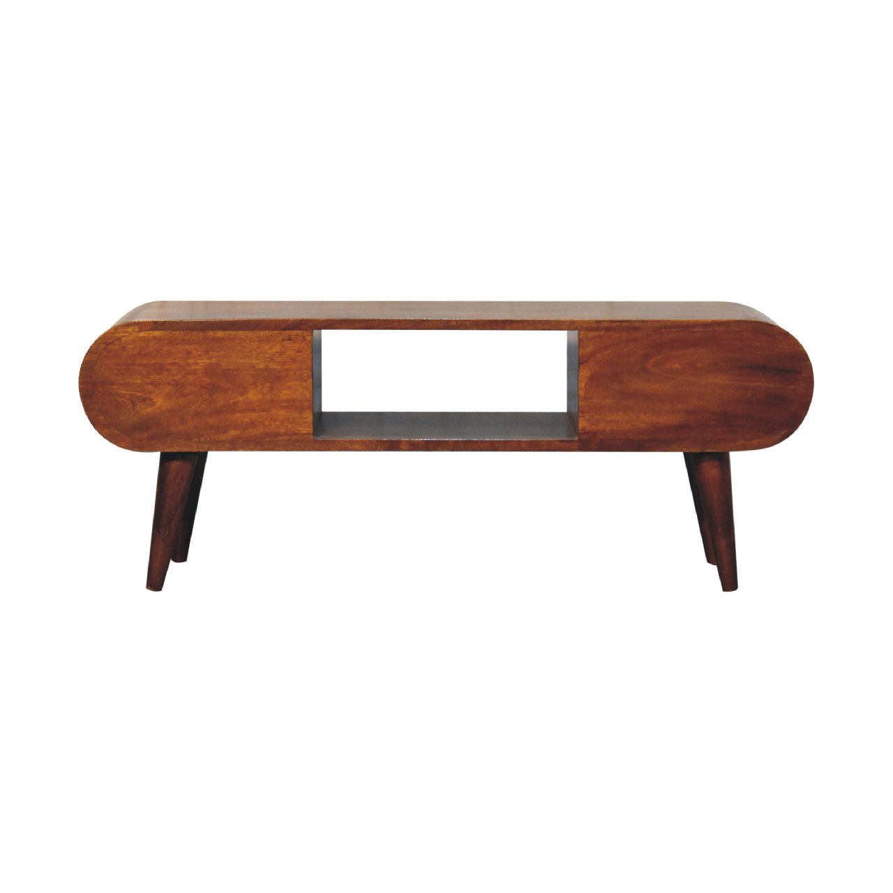 Solid Mango Wood Chestnut Finished Mango Wood 2 Drawer Media/Television Unit - Image 9