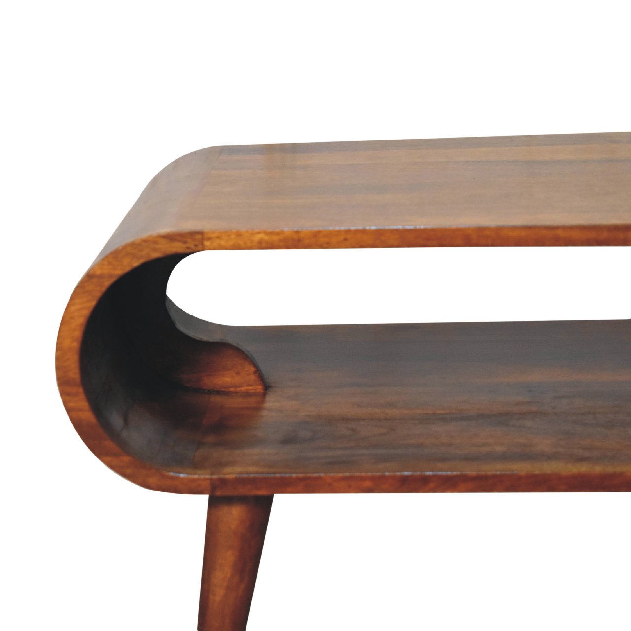 Solid Mango Wood Chestnut Finished Mango Wood Open Coffee Table - Image 4