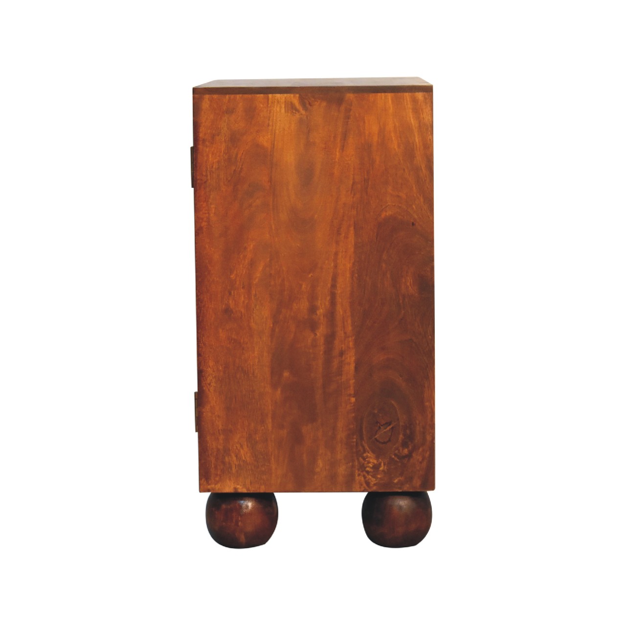 Solid Mango Wood Chestnut Finished 2 Door Dice Pattern Cabinet - Image 7