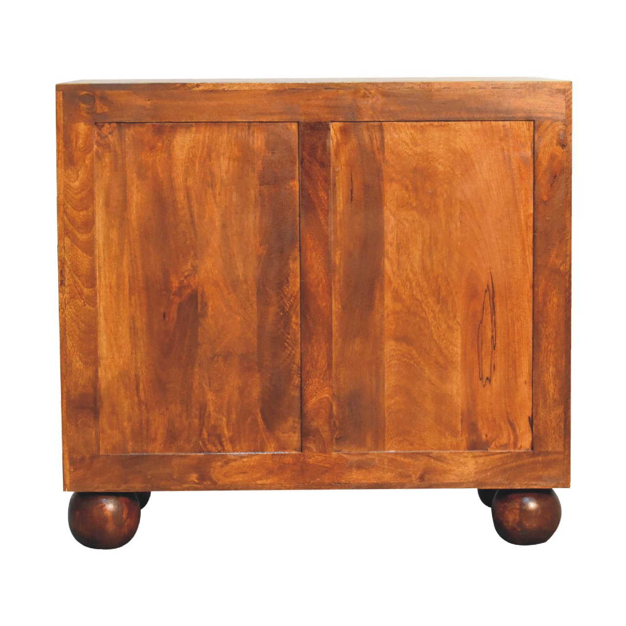 Solid Mango Wood Chestnut Finished 2 Door Dice Pattern Cabinet - Image 8