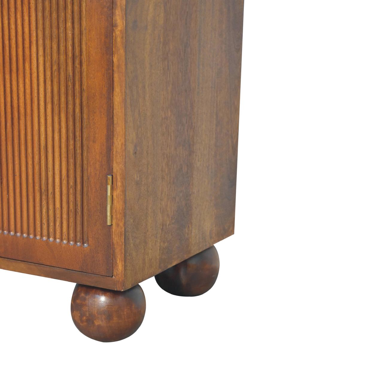 Solid Mango Wood Solid Chestnut Finished 2 Door Cabinet/Cupboard with Ball Feet - Image 8