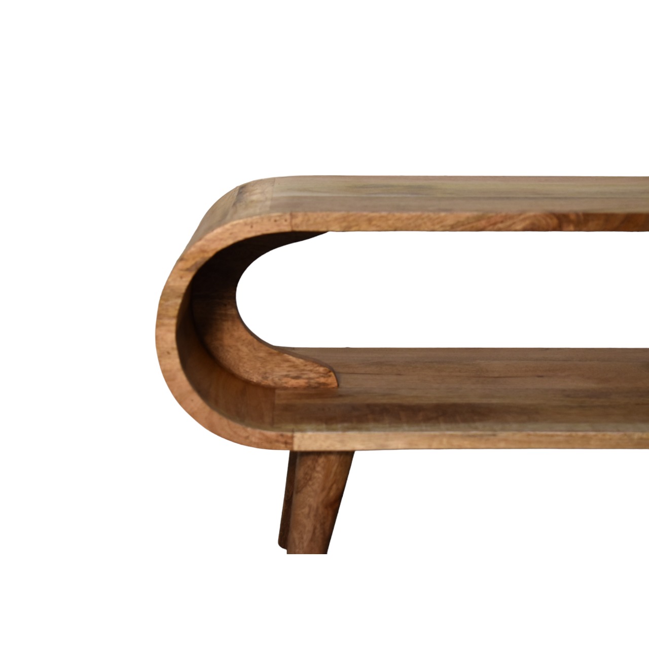 Solid Mango Wood Oak Finished Amaya Nordic Style Coffee Table - Image 5