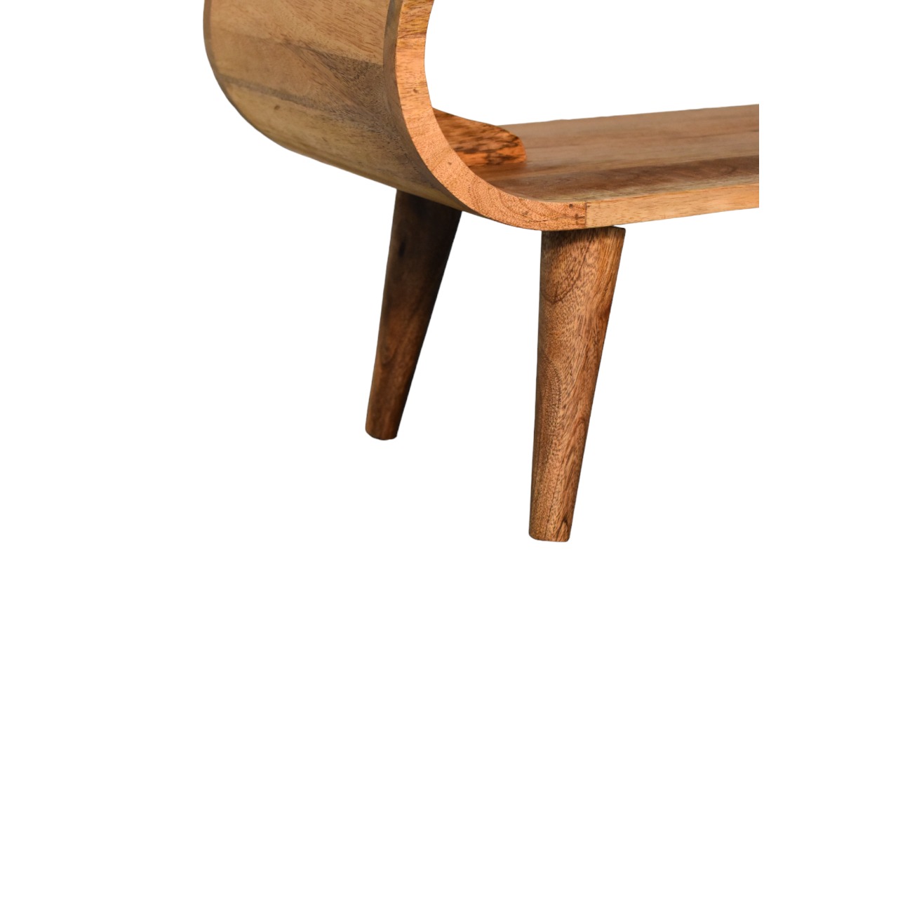 Solid Mango Wood Oak Finished Amaya Nordic Style Coffee Table - Image 6