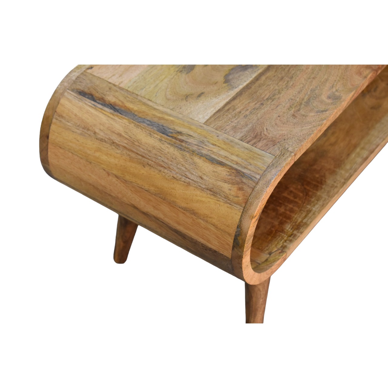 Solid Mango Wood Oak Finished Amaya Nordic Style Coffee Table - Image 7