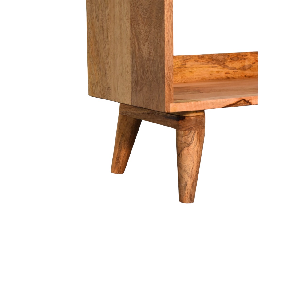 Solid Mango Wood Oak Finished Nordic Storage Bench - Image 7