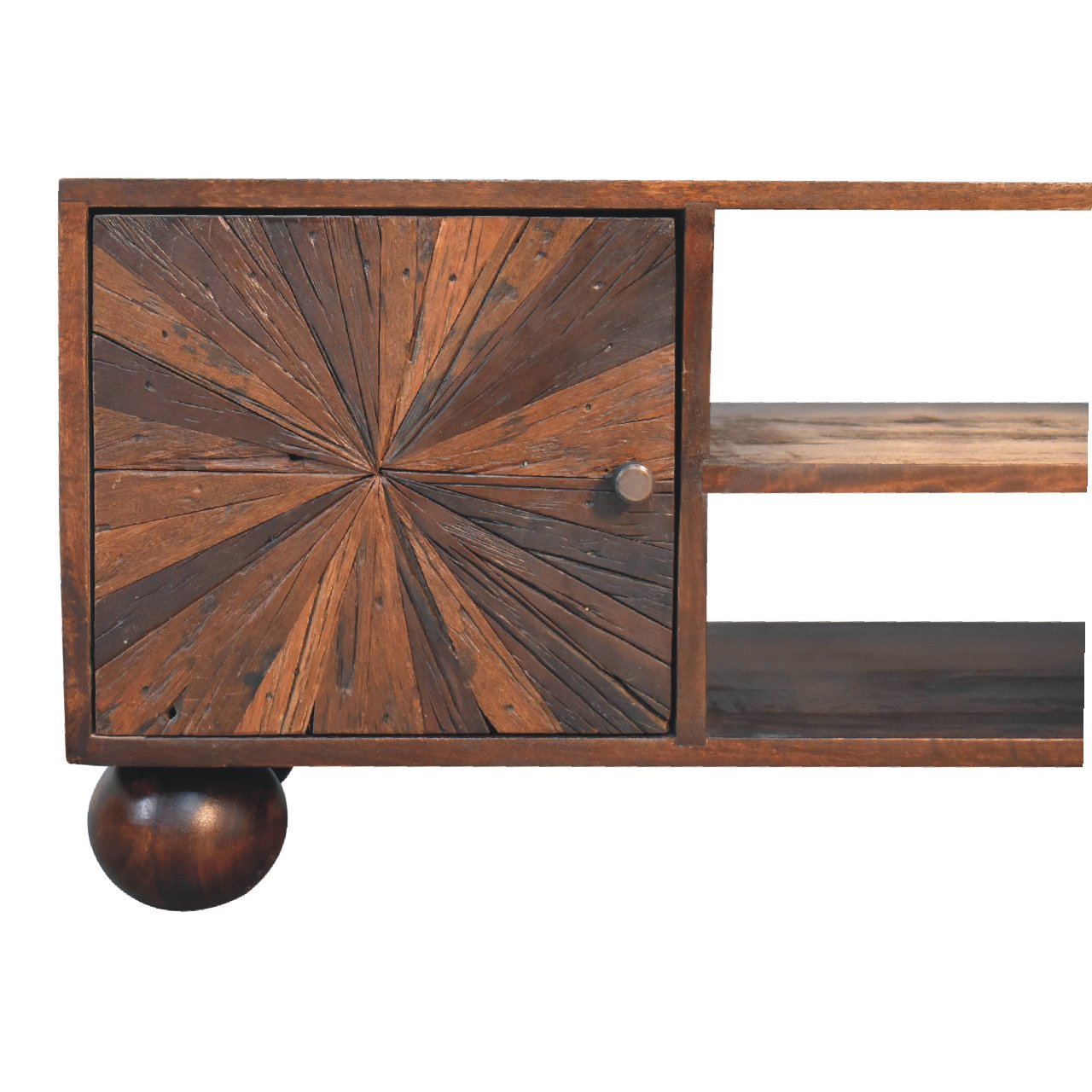 Solid Mango Wood California Walnut Finished Reclaimed Television/Media Unit - Image 4