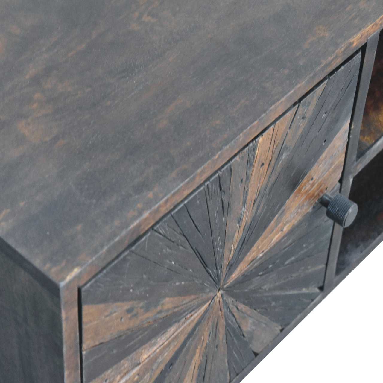 Solid Mango Wood California Walnut Finished Reclaimed Television/Media Unit - Image 5