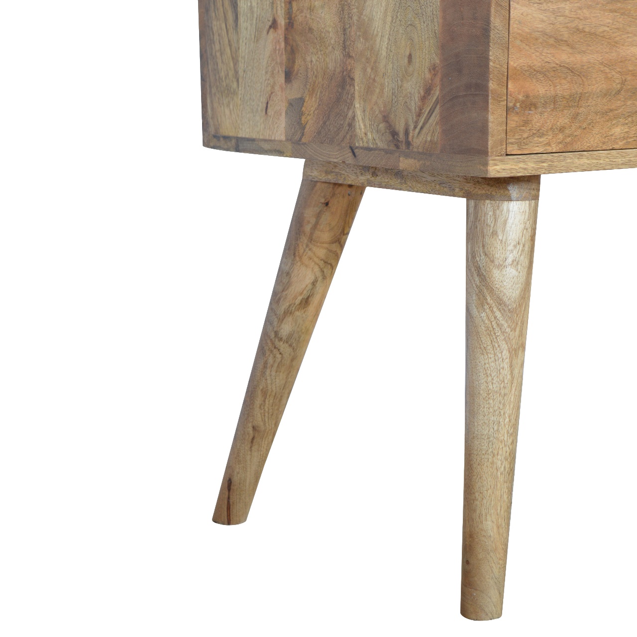 Solid Mango Wood Oak Finished Nordic 4 Drawer Console - Image 5