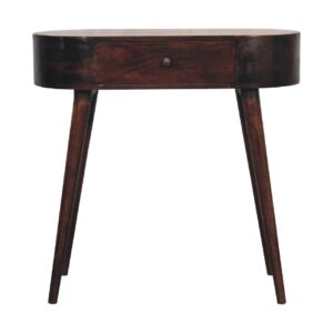 Solid Mango Wood California Walnut Finished 1 Drawer Albion Console Table