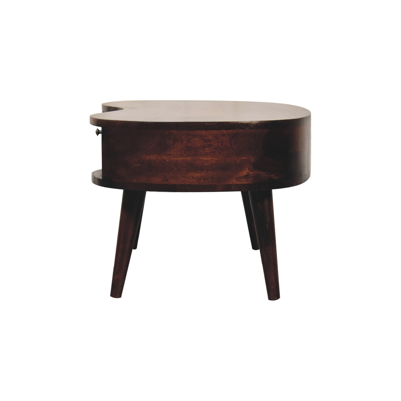 Solid Mango Wood California Walnut 1 Drawer 1 Slot Wave Coffee Table - Image 8