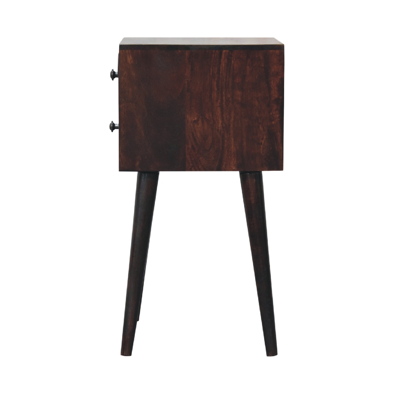 Solid Mango Wood California Walnut 2 Drawer Bedside - Image 8