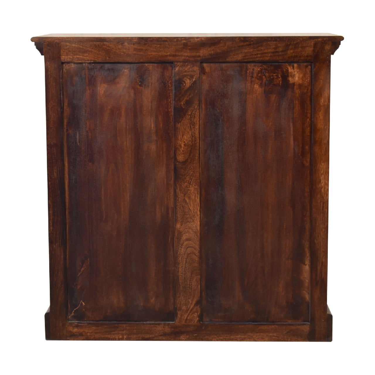 Solid Mango Wood California Walnut Finished 2 Glass Doors 2 Drawers Cabinet - Image 10