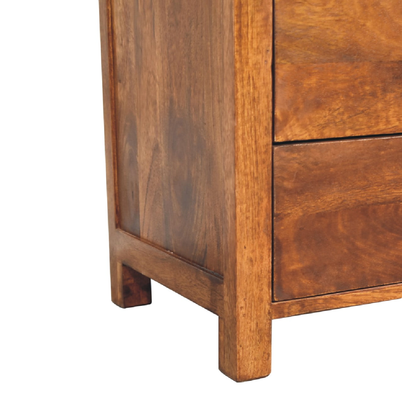 Solid Mango Wood Chestnut Finished 5 Drawer Aspen Tallboy - Image 7