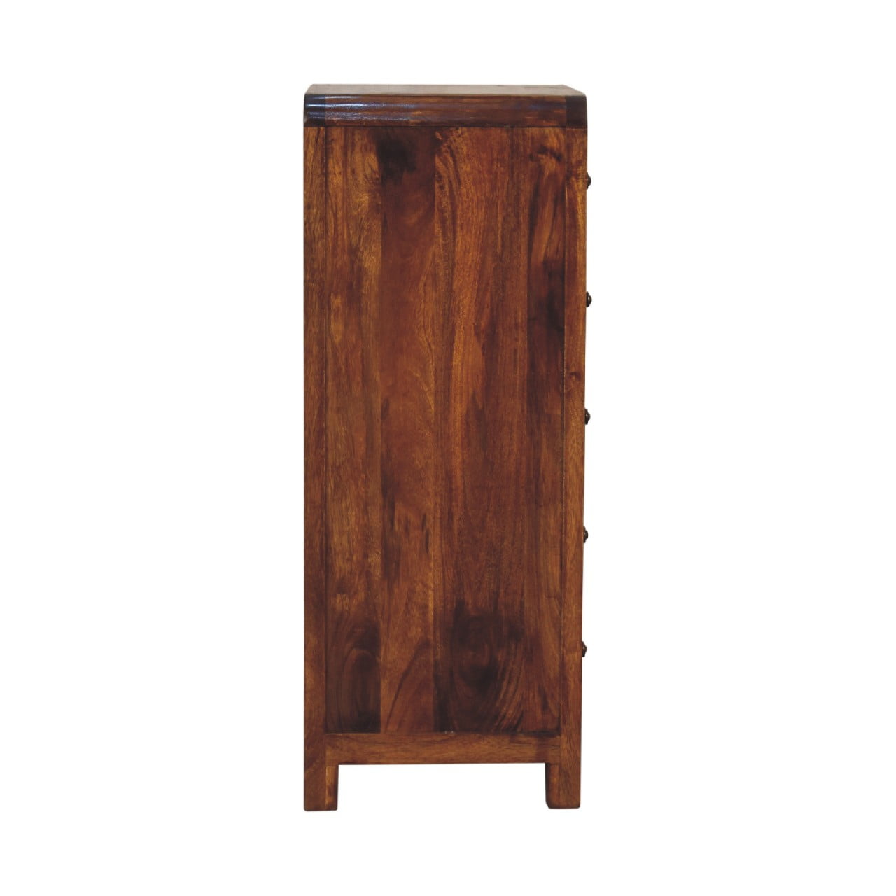 Solid Mango Wood Chestnut Finished 5 Drawer Aspen Tallboy - Image 8