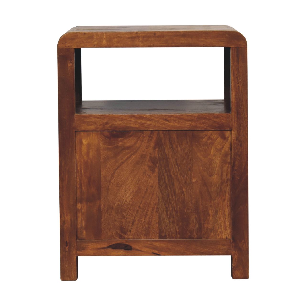 Solid Mango Wood Chestnut Finished 2 Drawer Aspen Bedside - Image 9