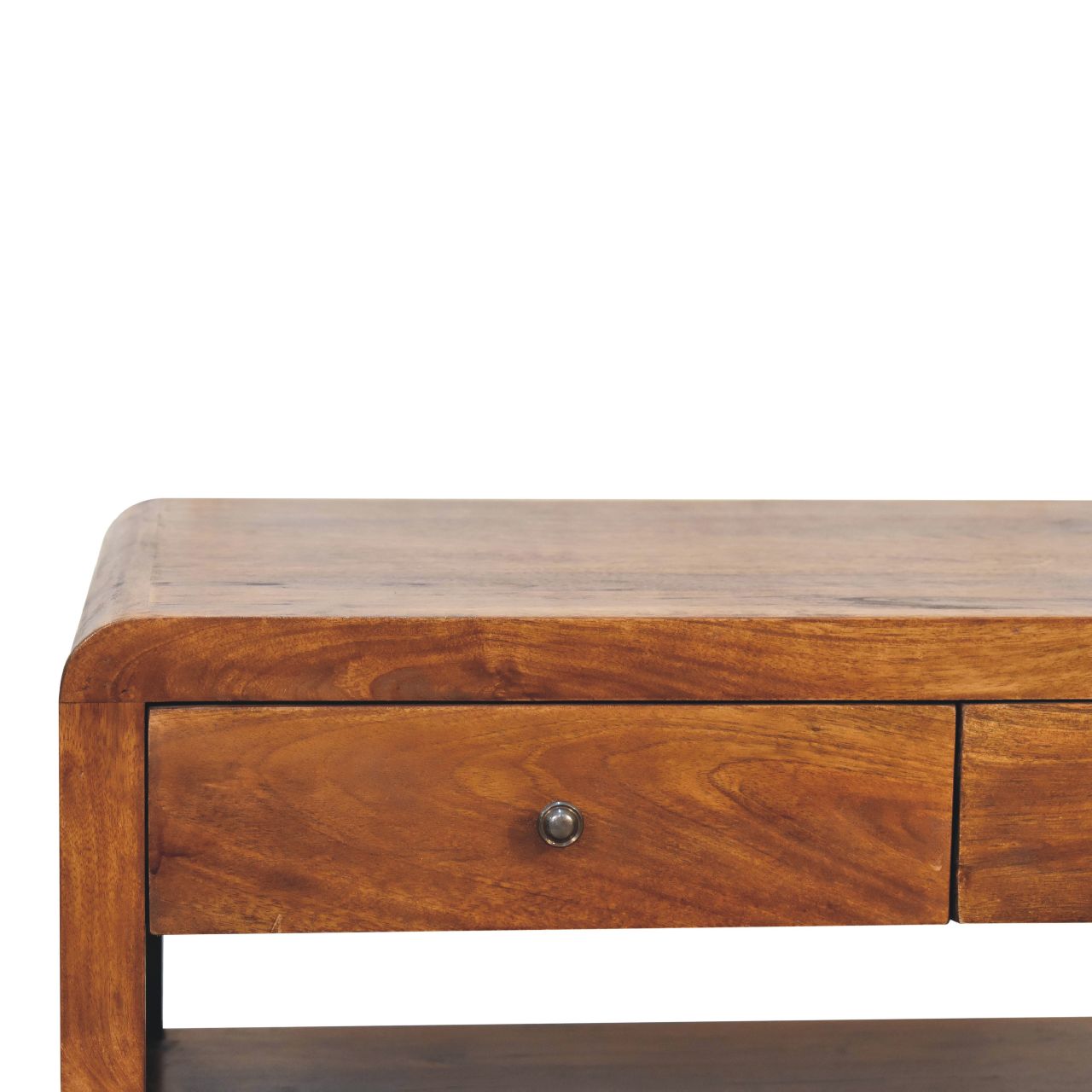 Solid Mango Wood Chestnut Finished 2 Drawer Aspen Coffee Table - Image 4