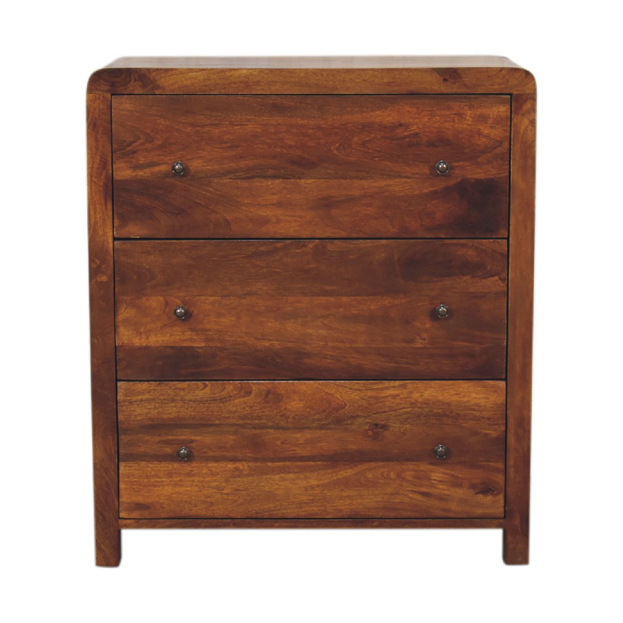 Solid Mango Wood Chestnut Finished 3 Drawer Aspen Chest