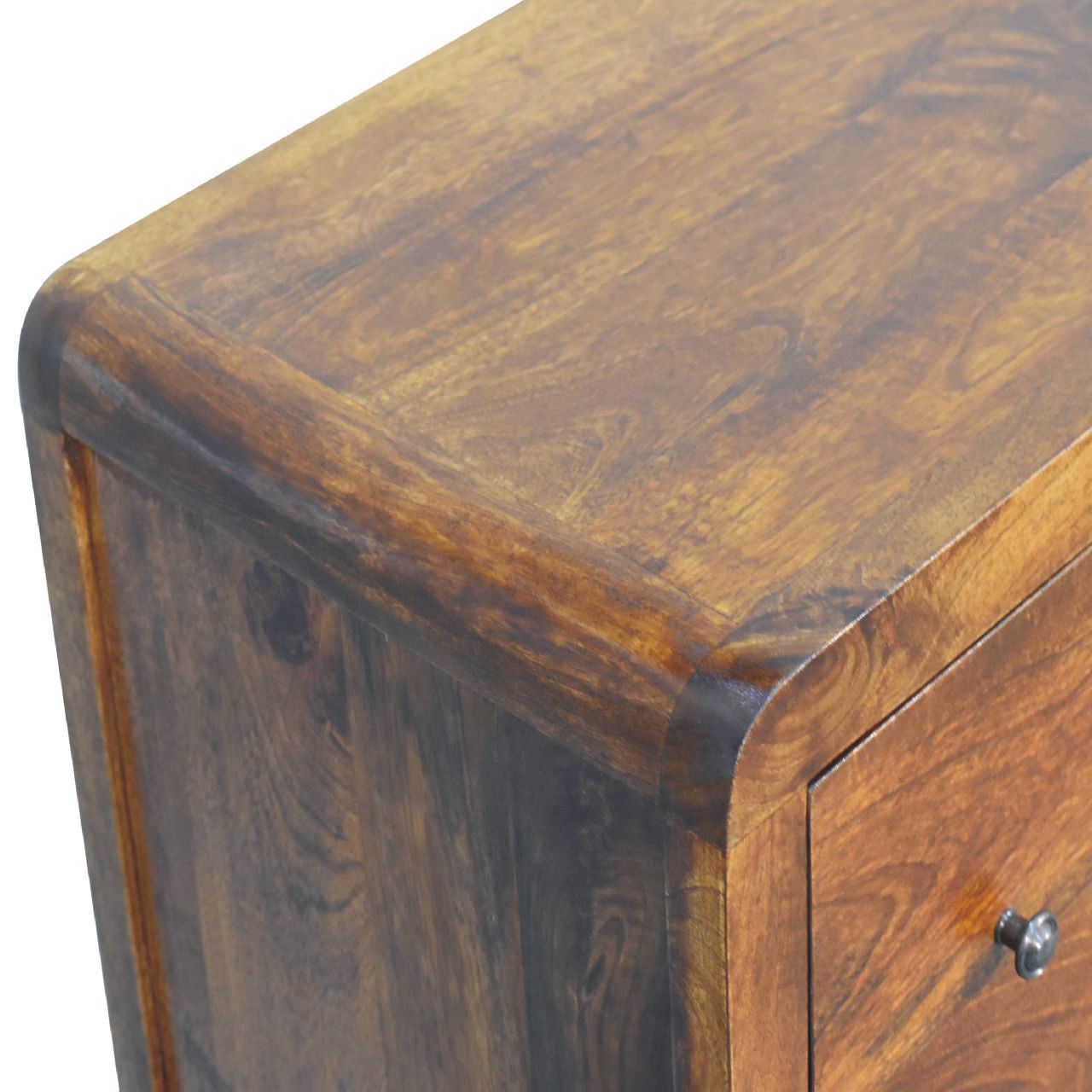 Solid Mango Wood Chestnut Finished 3 Drawer Aspen Chest - Image 5