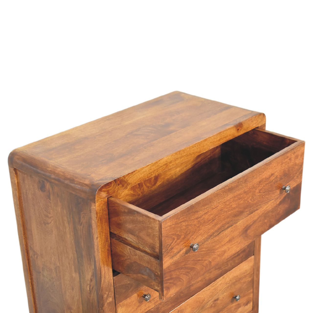 Solid Mango Wood Chestnut Finished 3 Drawer Aspen Chest - Image 6